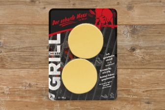 Der scharfe Maxx Grillkäse in der Packung, Food-Fotografie