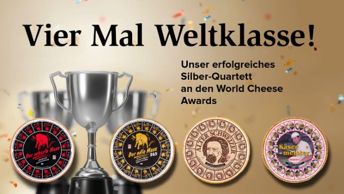Diese Käse-Labels der Käserei Studer haben bei den World Cheese Awards gewonnen.