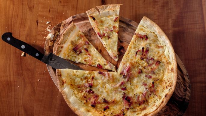 Käsegericht vom Bodensee, Flammkuchen mit Bodenseekäse