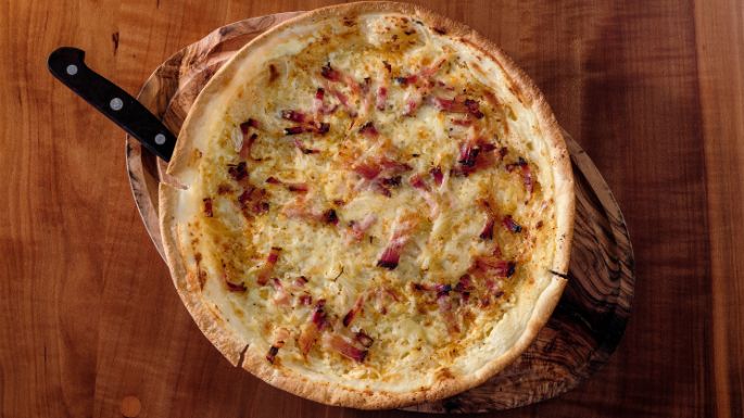 Käsegericht vom Bodensee, Flammkuchen mit Bodenseekäse