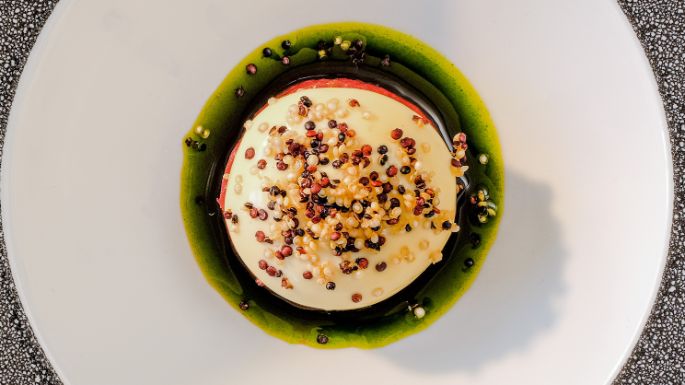Käsegericht Tartar vom Black Angus Rind mit Rapsody Käse